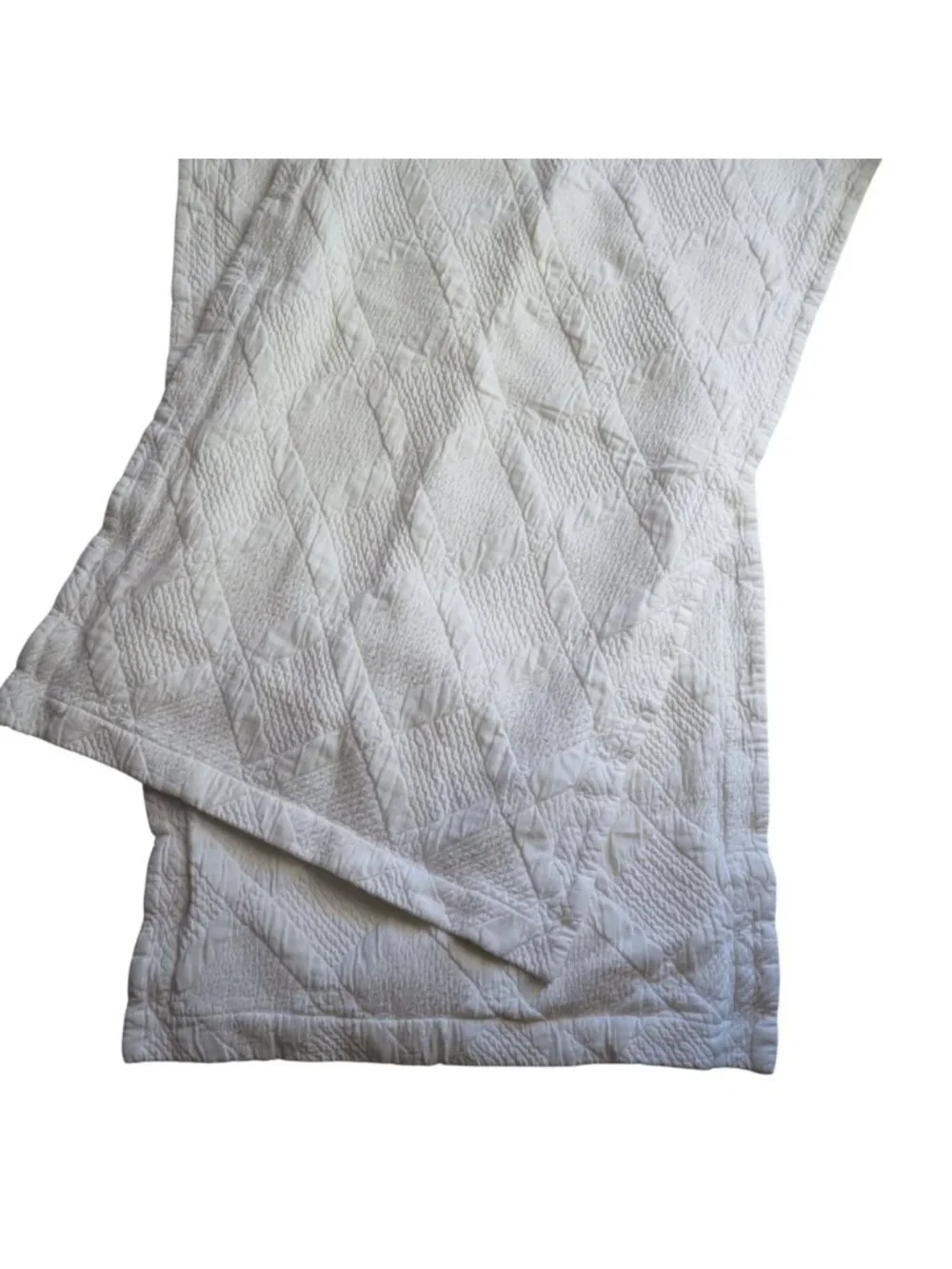 Pottery Barn White Quilted Cotton King Size Pillow Sham Pair 20